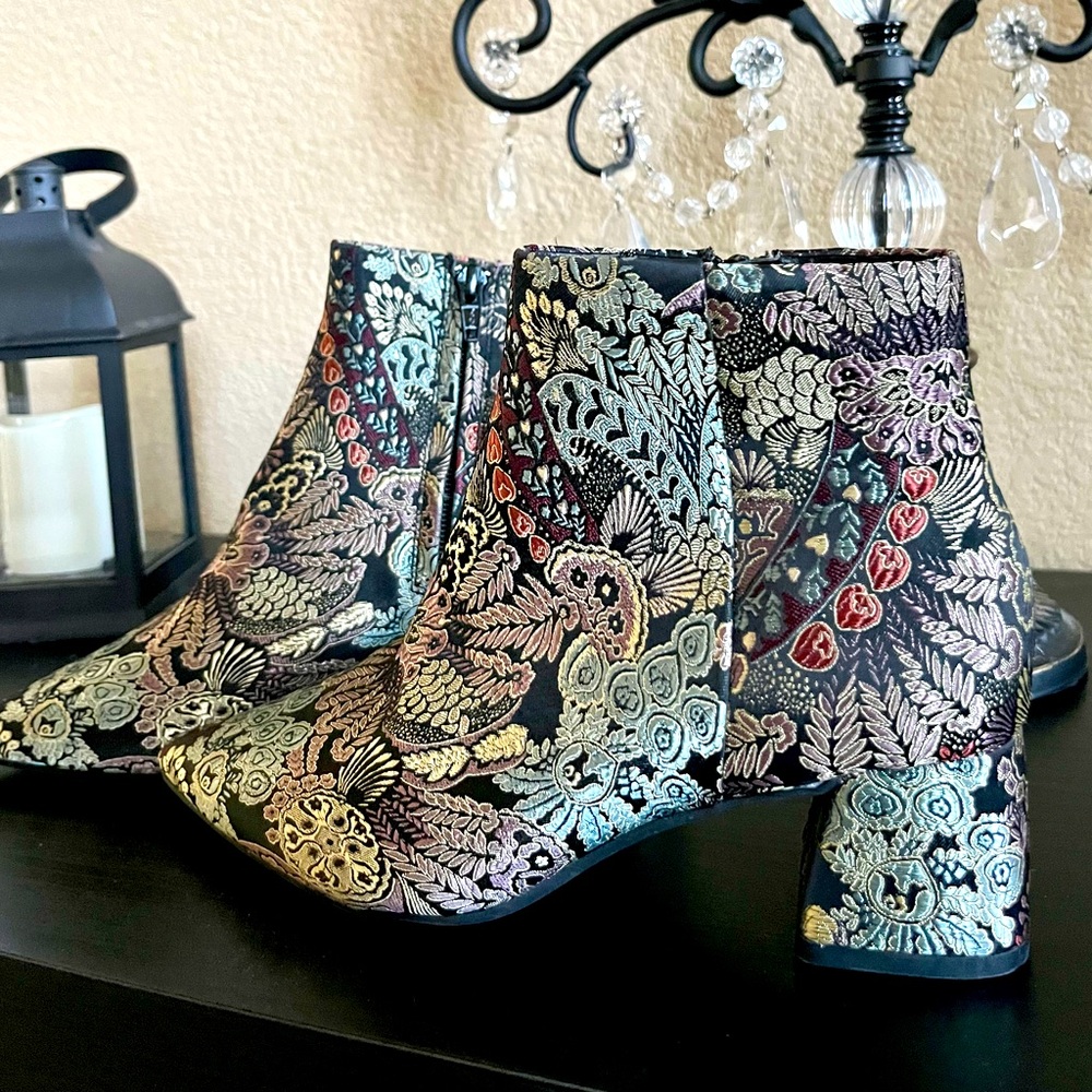 Alex Marie Floral Brocade Ankle Boots size 6